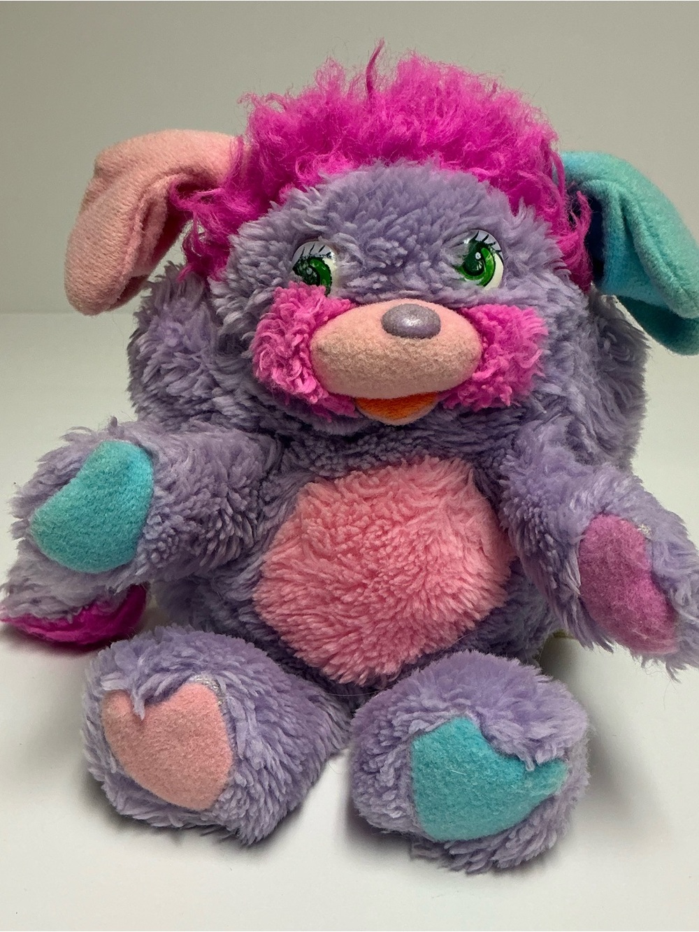 Vintage Popples Plush Pretty Bit Purple 8" Stuffed Toy 1985 READ INFO